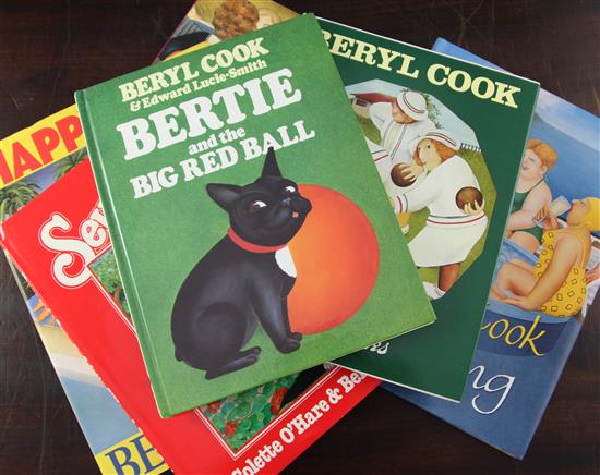 A collection of Beryl Cook books and calendars,